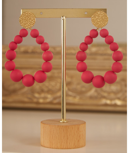 boucles d'oreilles fushias