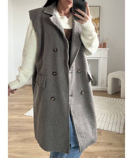VESTE LONGUE SANS MANCHE...